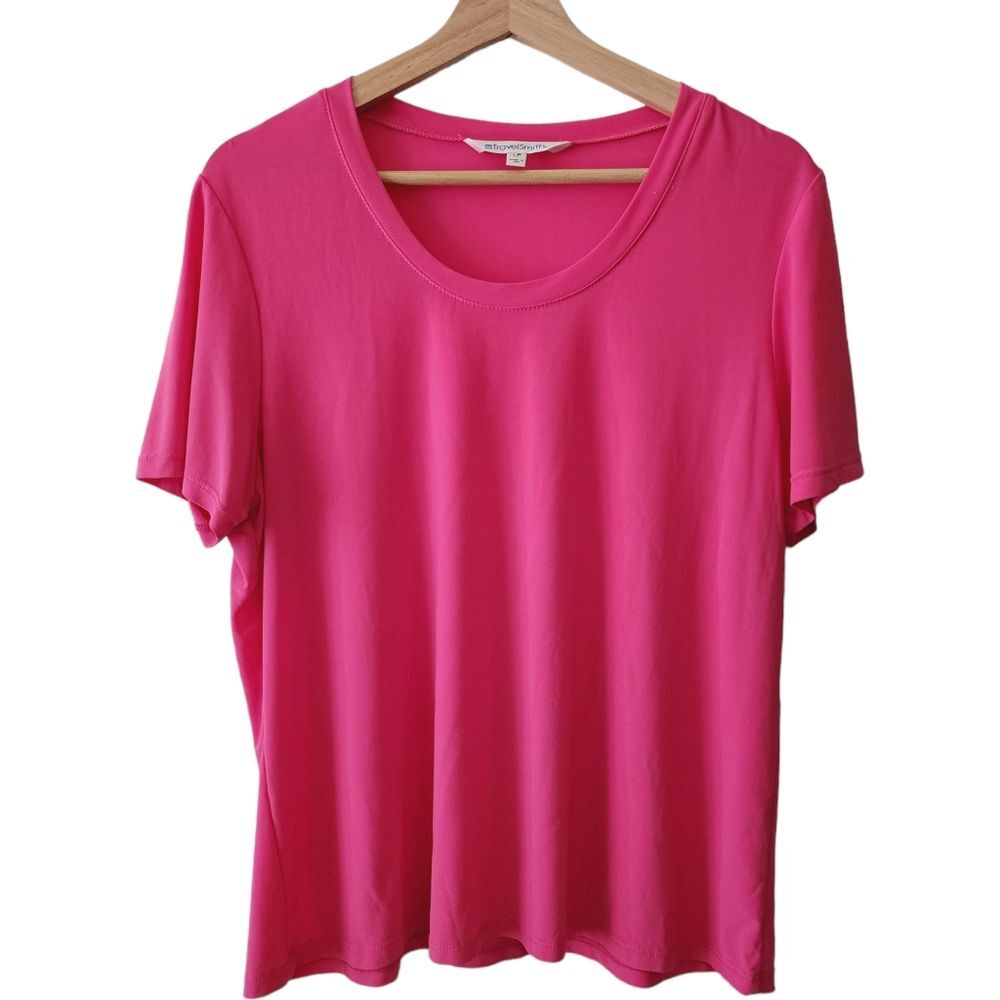 Travelsmith Hot Pink Short Sleeve T-Shirt Women Size LP